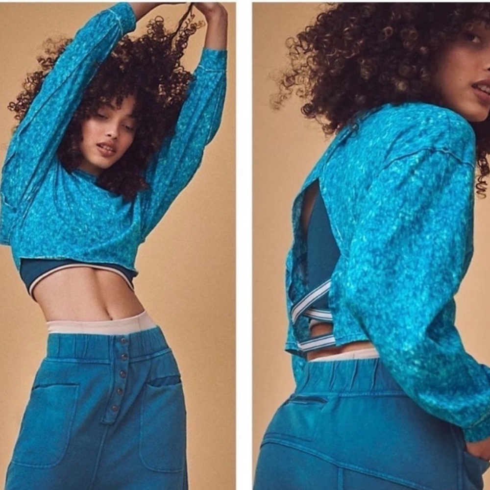 Free People Movement Blue Crop Top XS
